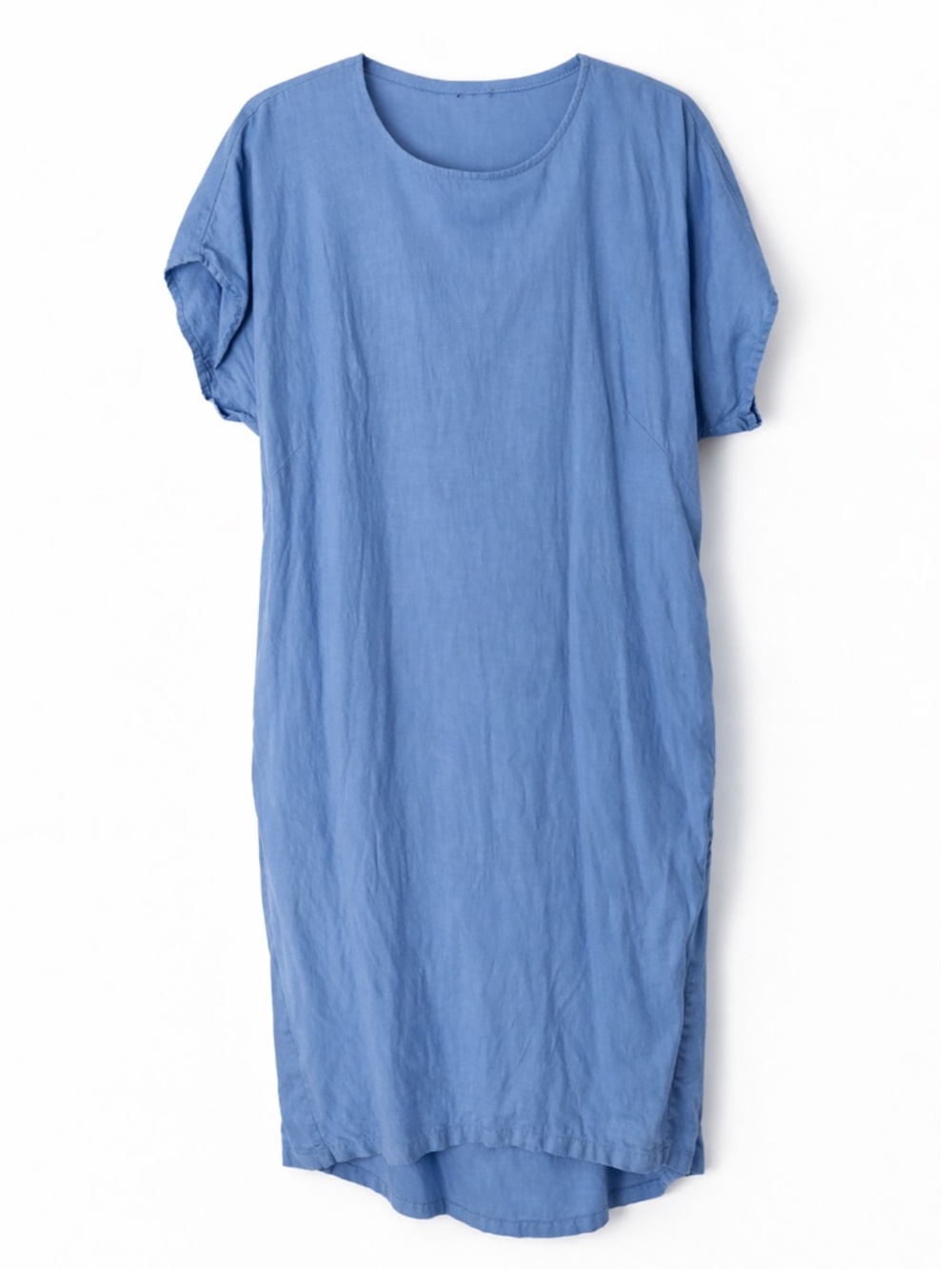Universal Standard Blue Linen Blend Dress – Short Sleeve with Pockets